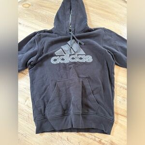 adidas Black Pullover Hoodie with Gray Logo